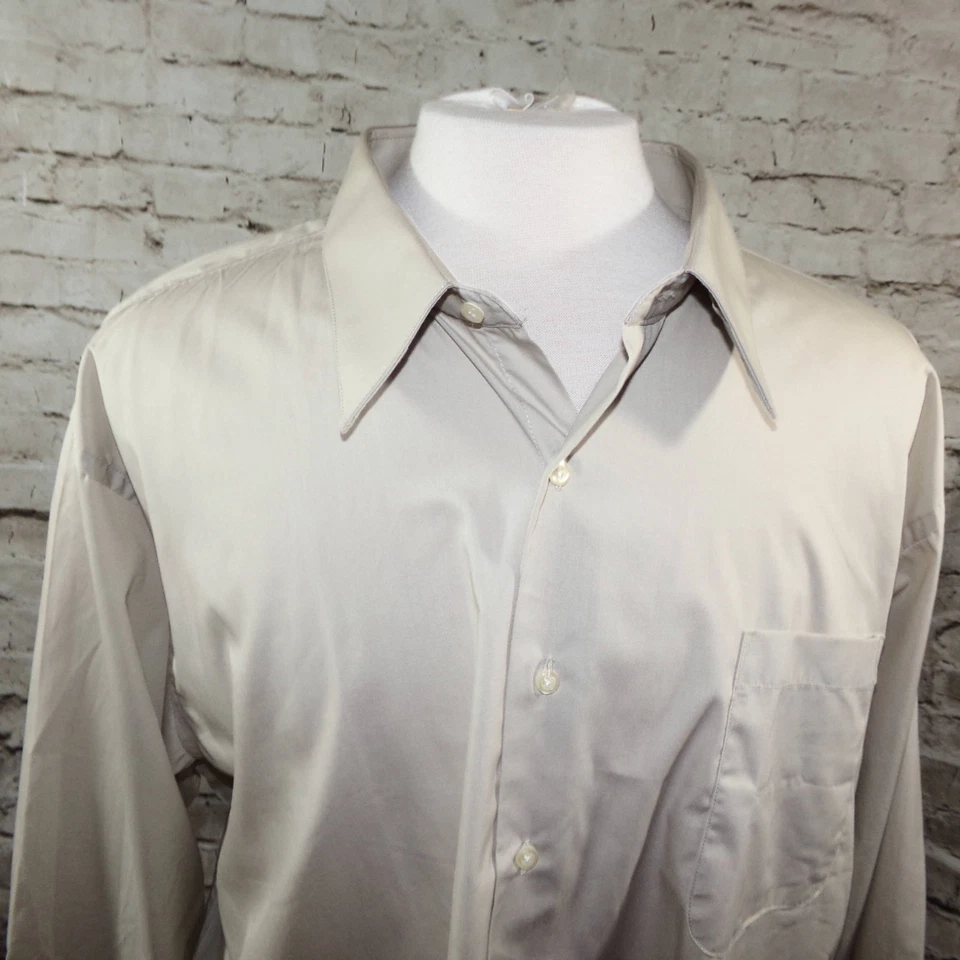 Camisa de vestir para hombre Covington 19,5-37 3XL beige algodón mezcla de polietileno LS 1 bolsillo Foto 2 de 4