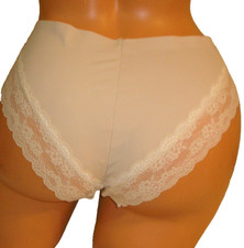 Panties Lingerie Lace Bottom Back Cream Hipster 1X Adult Gift