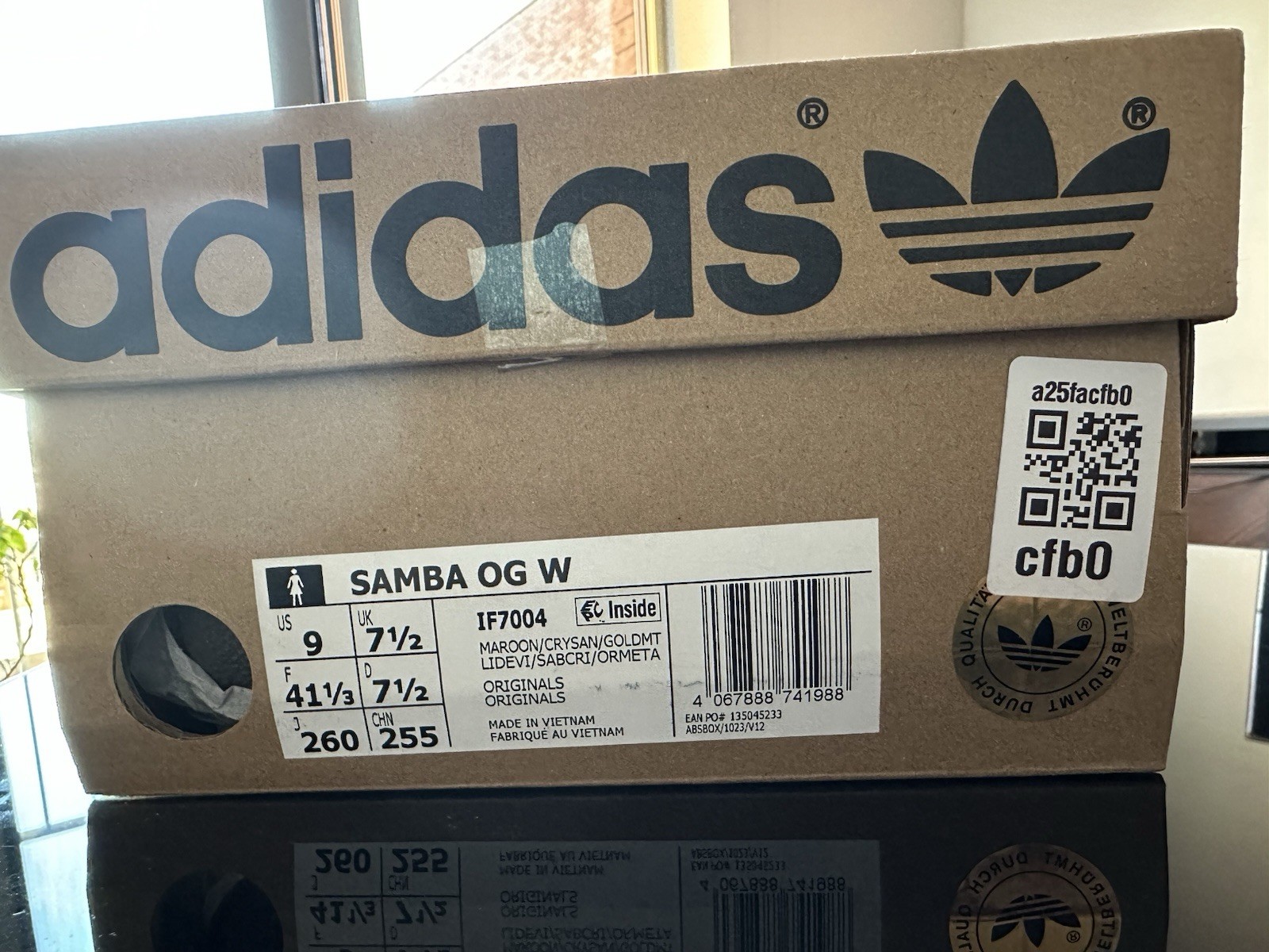 Adidas samba OG ‘Maroon Crystal Sand’ completely New, With Tag And Original Box image 8