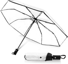 Gxybb Full Automatic Folding Transparent Umbrella,Lightweight Clear Black