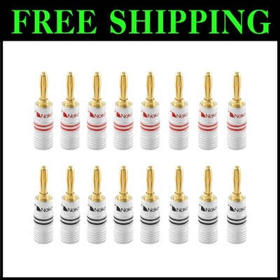 #ad Excel Series 24k Gold Banana Plugs 12 18 AWG 16 Pcs $77.89