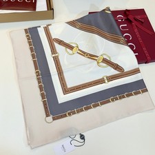 Gucci Horse Print Silk Scarf 90x90 Luxury Square Shawl Wrap Women