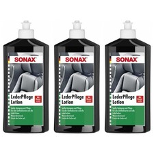 SONAX LederPflegeLotion Lederbalsam Lederreiniger farblos 3 x 500 ml