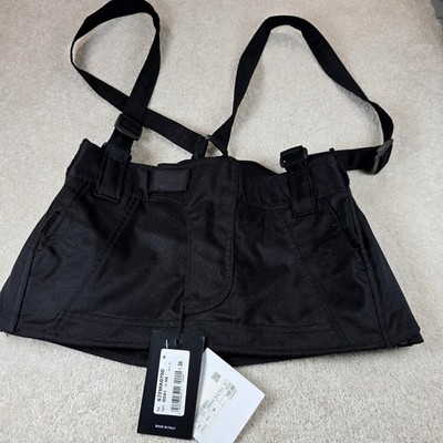DSQUARED2 Utility Mini Skirt Womens 38 US 2 Black Suspender Tactical S72MA0750