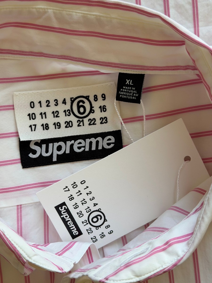 Supreme x MM6 Maison Margiela Stripe Button Up Shirt - Size XL