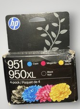 4-PACK HP GENUINE 950XL BLACK 951 COLOR INK OFFICEJET PRO 8610 SEALED 02/2028