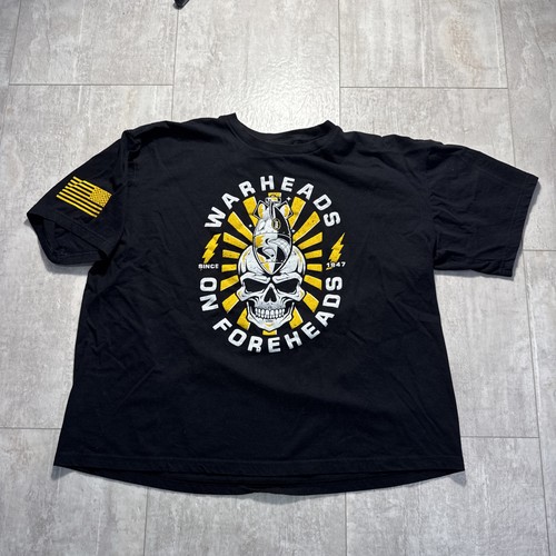 Warheads On Foreheads 2.0  Graphic T-Shirt Black Short Sleeve L/XL