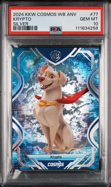 2024 KAKAWOW WARNER BROTHERS COSMOS KRYPTO SILVER #77 PSA 10 SUPERMAN SUPERGIRL