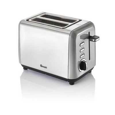 Grau 2 Scheiben Toaster Edelstahl Variable Bräunungssteuerung Auftauen Schwan