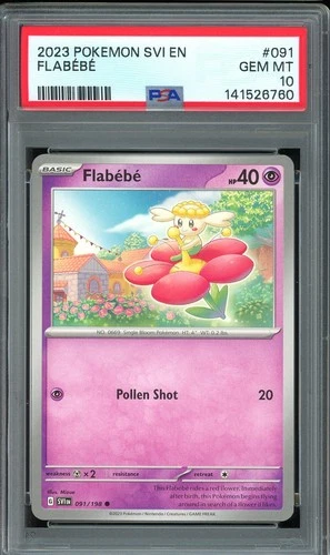 PSA 10 GEM MINT - Flabebe #091 Scarlet & Violet Base Set Non-Holo Common Low Pop
