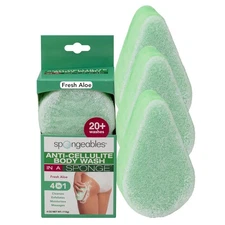 Spongeables Anti Cellulite Body Wash in a 20+ 1 Count (Pack of 3), Aloe 
