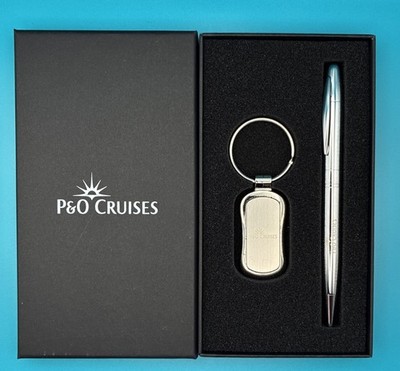P&O Cruises Silber Stift und Schlüsselanhänger nagelneu sehr sammelwürdig in OVP