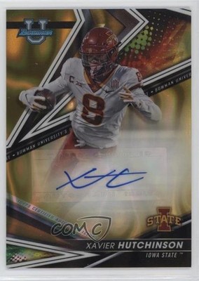 2022 Bowman U Best of Gold Lava Refractor 6/75 Xavier Hutchinson #BA-XH Auto pe8
