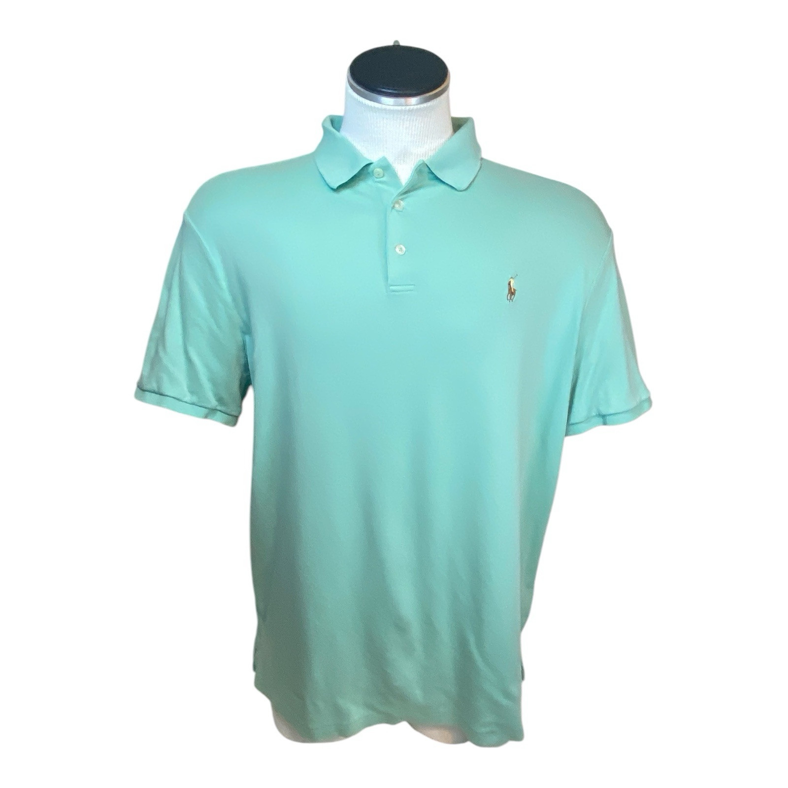 Polo Ralph Lauren camicia uomo XL vestibilità classica carne pony casual mare schiuma verde
