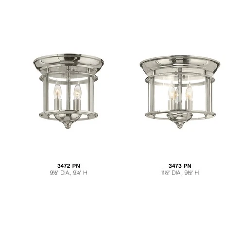 Hinkley Lighting 3473 3 Light Semi-Flush Ceiling Fixture - Nickel - Picture 9 of 9