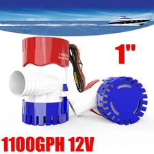 1100GPH 12V Electric Marine Submersible Bilge Sump Water Pump For Boat 1" Hose