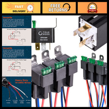 6 Pack 12V Fused Relay Kit, Bosch Style 4-Pin SPST, 30 Amp Automotive Accessory