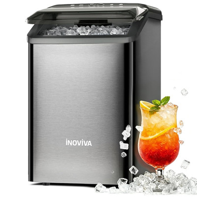 Nugget Ice Maker Countertop, 40Lbs/24H Soft Chewable Pellet Ice Machine with Sel