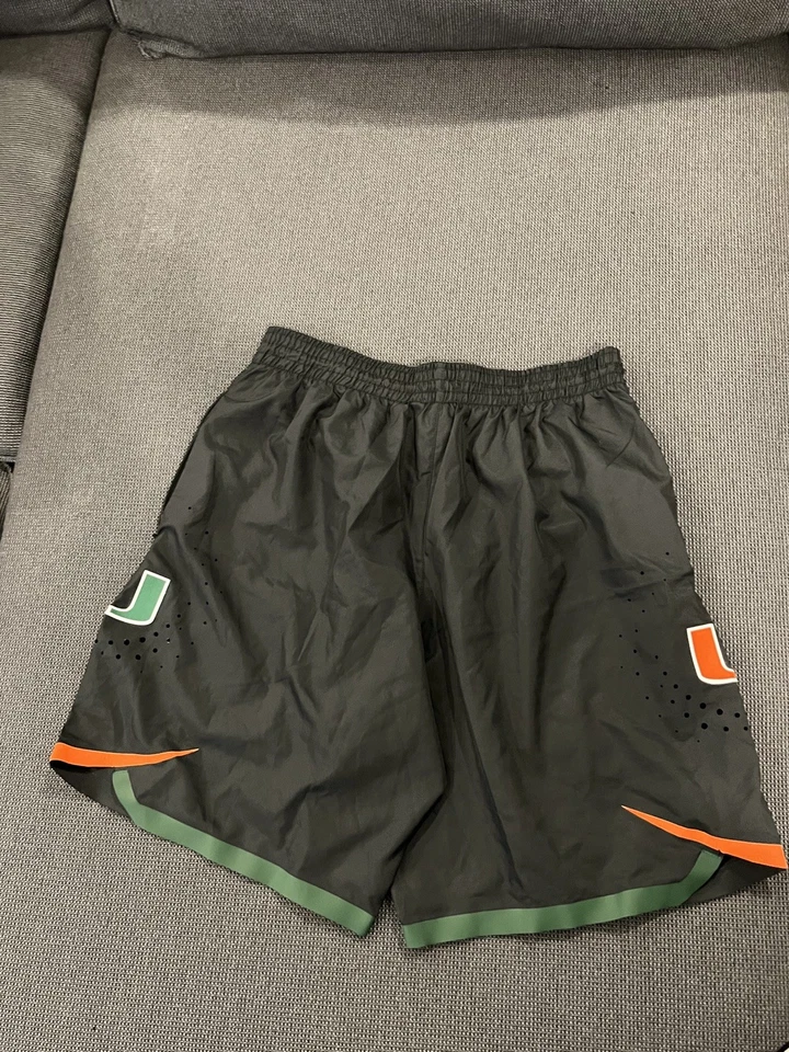 Miami Hurricanes Basketball Shorts Mens Black Nike Dri-Fit On Court Sewn - Image 2 of 4