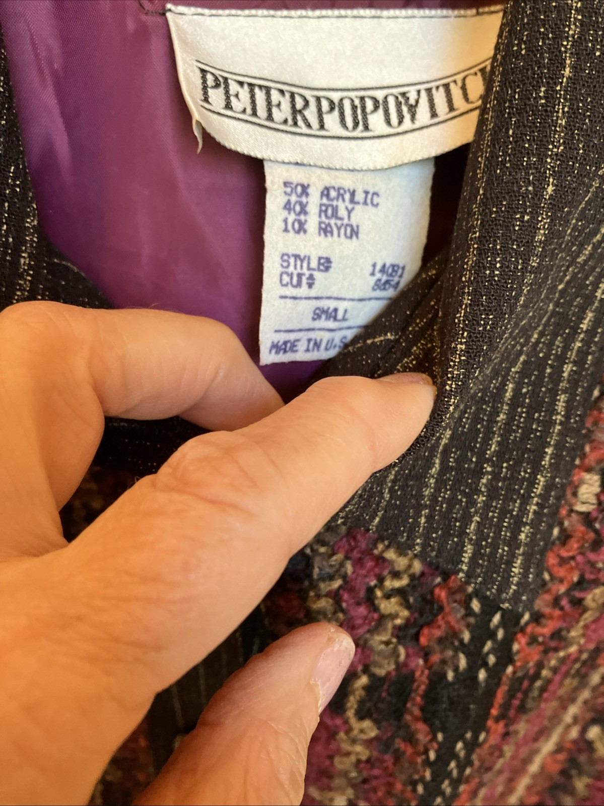 Peter Popovitch  Patchwork Bomber Jacket - Size S… - image 7