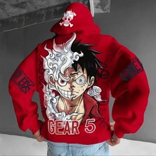 Felpa con cappuccio One Piece Luffy Gear 5 Nika anime uomo donna streetwear pullover felpa con cappuccio