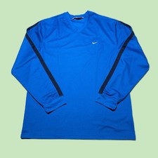 VTG 2000s Nike Silver Tag Embroidered Check V Neck Pullover Sweatshirt Size L