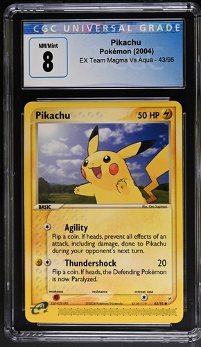 Pikachu graded CGC 8 for sale on eBay