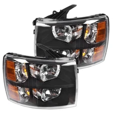 Silscvtt Left+Right Headlight For Chevy Silverado 1500/2500/3500HD 2007-14 Lamps