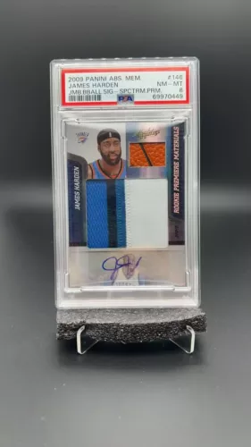 2009 Panini Absolute MEM James Harden RC Jumbo Patch Auto /5 PSA 8 #4145 LC