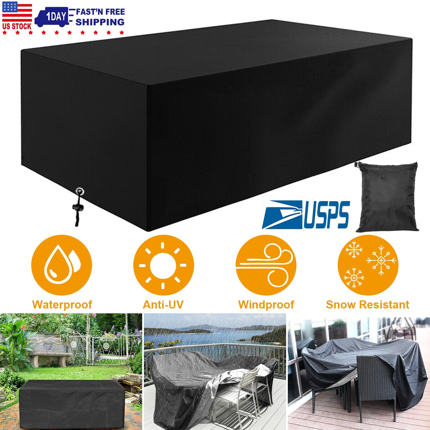 Waterproof Patio Furniture Covers Outdoor Rectangle Table Rain Cover