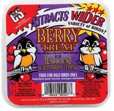 C S 100214314 11.75 oz Berry Treat No-Melt Suet Wild Bird Food Cake