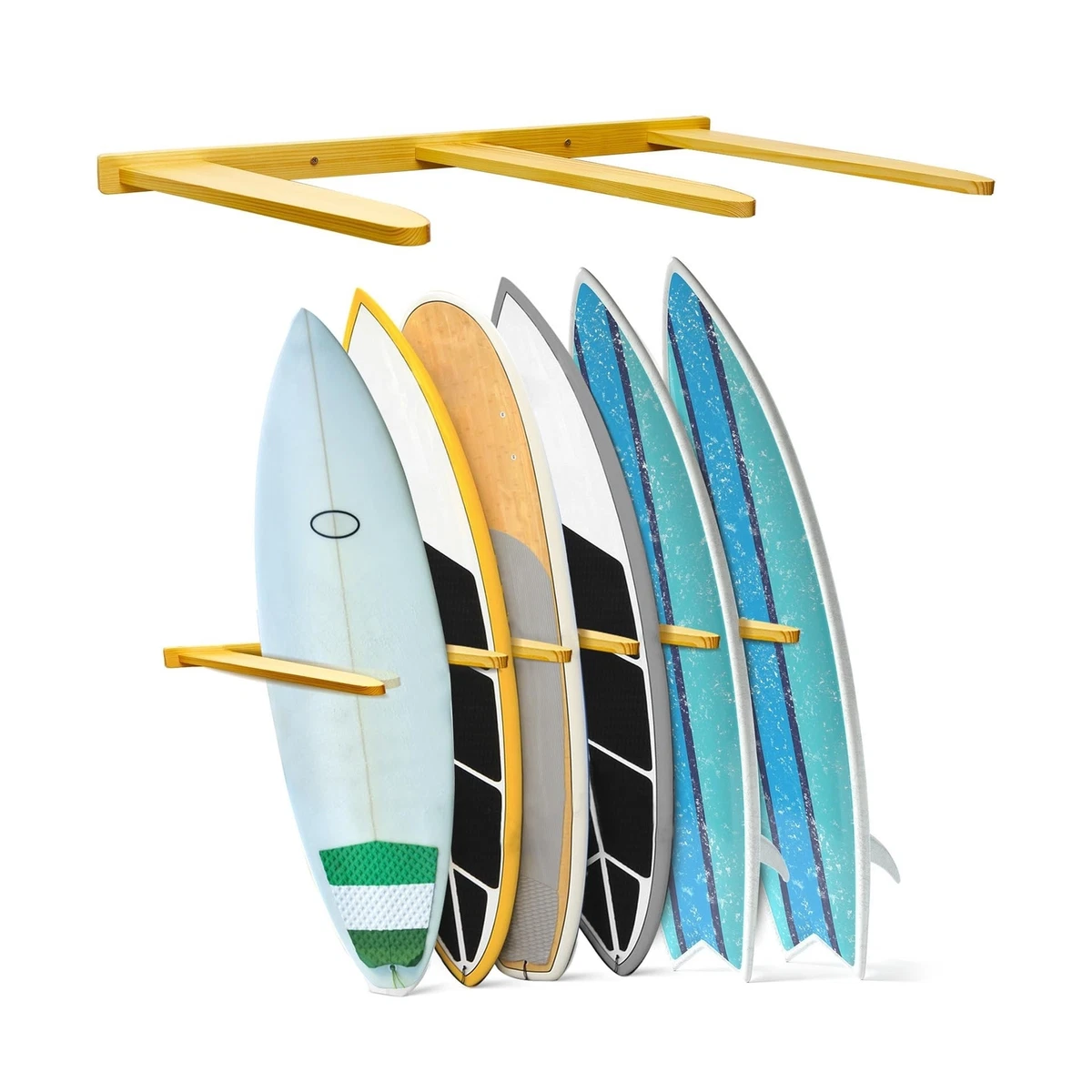 Wooden surfboard online wall mount