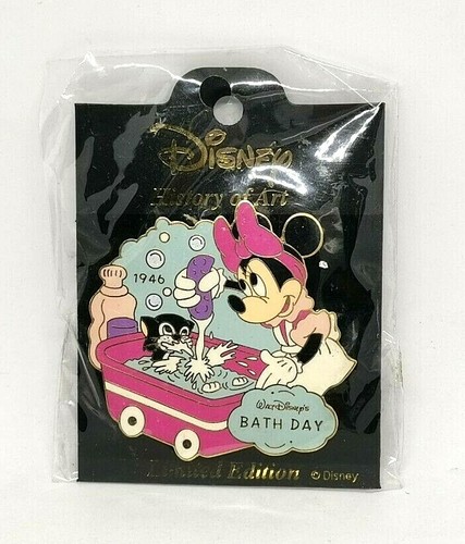 Disney M&P 1946 History of Art Minnie Mouse & Figaro Bath Day Pin Limited - Picture 2 of 3