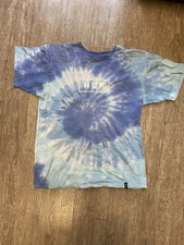 Huf Logo Blue Tie Dye T-Shirt Size Medium