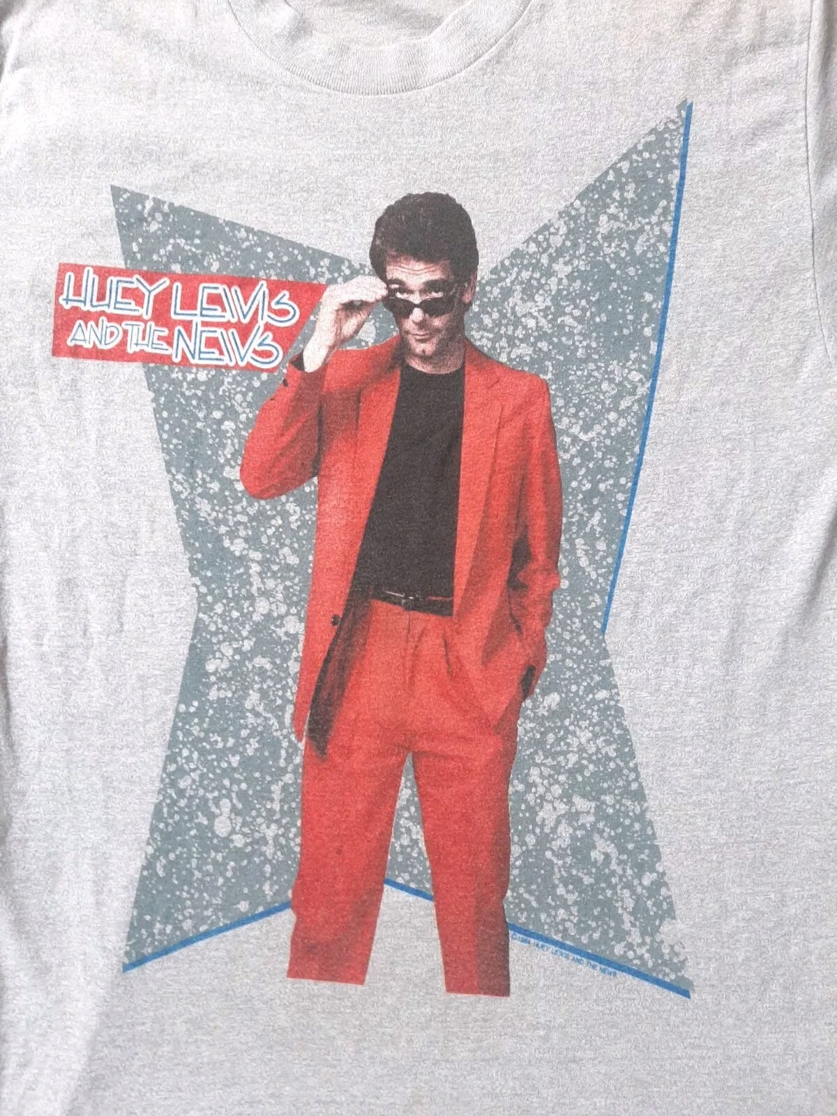 HUEY LEWIS & THE NEWS Heart of Rock n R Vintage Grey 1984 T Shirt S LP  Tour 80s image 4