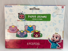 Cocomelon Birthday Party Cardboard Paper Crowns 8 Pack Paper Kids