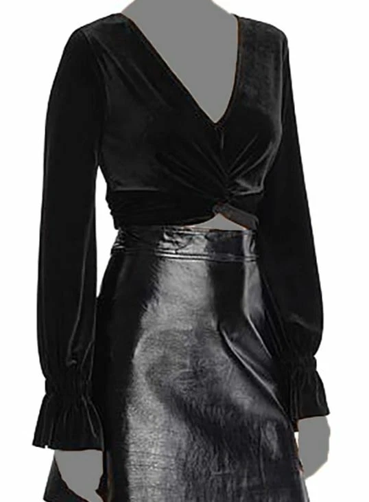 Aqua twist top front velvet dress