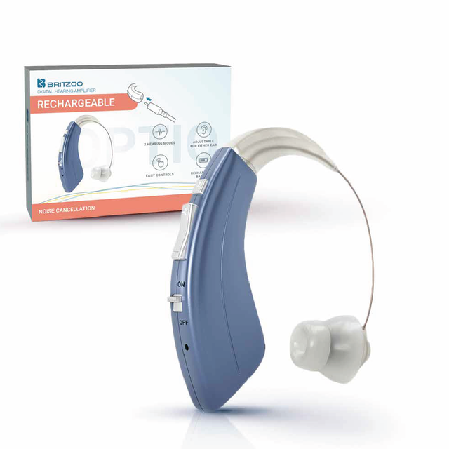 Britzgo Optio BHA1222 Personal Digital Hearing Aid Amplifier Blue