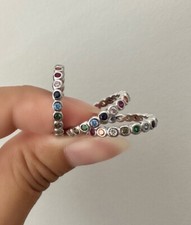 Sterling silver Rainbow Ring Band  Size 9