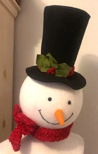 XL 17" High XMAS STYROFOAM SNOWMAN HEAD Hat TREE TOPPER Life Size SHELF DISPLAY