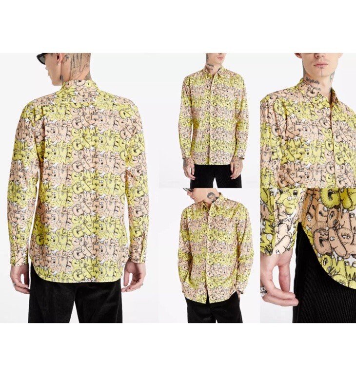 NWT Comme Des Garçons x Kaws Art Printed Dress Shirt Deadstock Size Large!