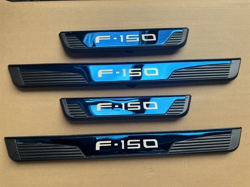 4X Door Scuff Sill Cover Panel Step Protector for F150 Accessories Blue - Picture 1 of 10