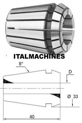 LTF PINZA ER32 ER 32 PER FRESE GAMBO DIAMETRO D = 12 MM TRAPANO FRESA FRESATRICE