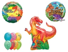 DINOSAUR T-REX Tyrannosaurus Rex 10 Birthday Party Mylar & Latex Balloons Set B