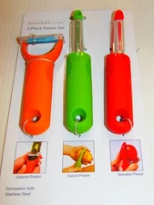 3-Piece Peeler Set: Household Julienne - Swivel - Serrated free ship (2-PO-164)