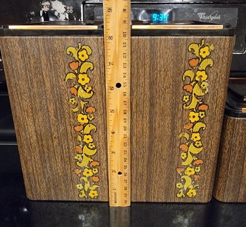 Vtg Aluminum Kromex Nesting Canister Set Copper Lids Floral 70's Groovy Pallet - Picture 18 of 19