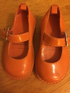 orange mary jane shoes