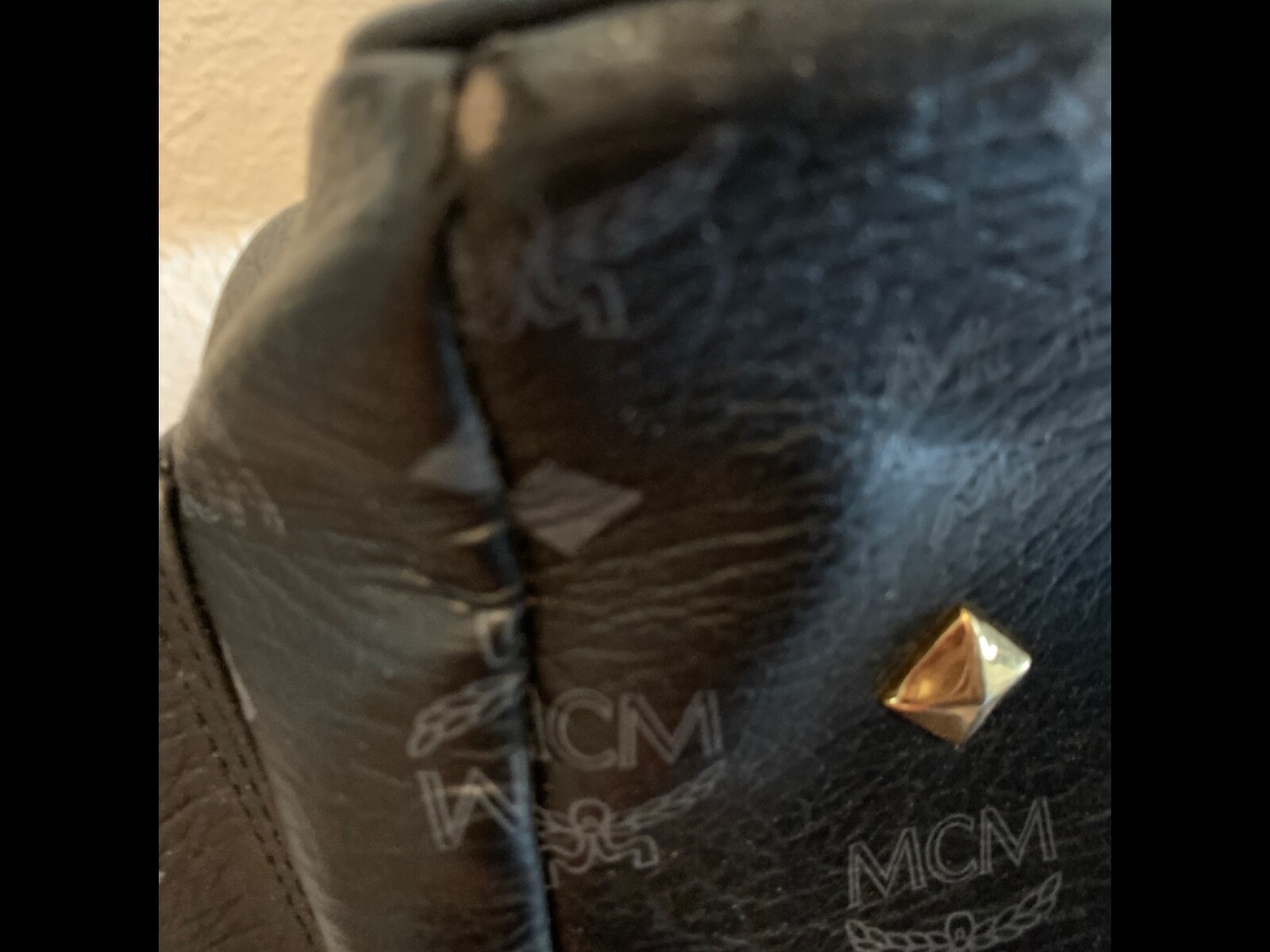 LARGE MCM BACKPACK, BLACK, WITH STUDS - image 11