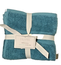 SET OF 2 New HOTEL 100 Cotton Absorbent Soft Hand Towels Green