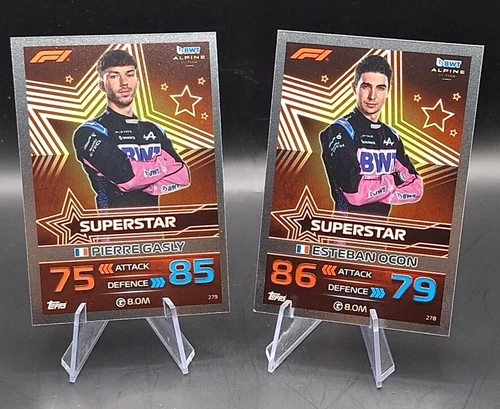 Topps Formula 1 UK Turbo Attax 2023 Silver Foil Superstar Trading Card DUO